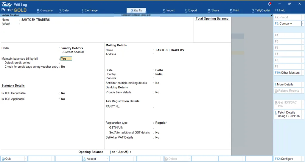Tally मे Bill कैसे बनाए - ledger Create करने का process